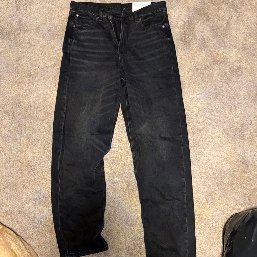 American Eagle Outfitters Women's Black Relaxed Jeans